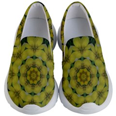 Fantasy Plumeria Decorative Real And Mandala Kid s Lightweight Slip Ons by pepitasart