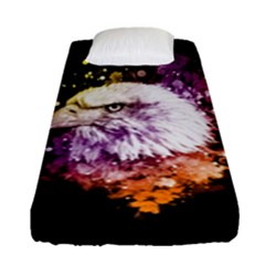 Awesome Eagle With Flowers Fitted Sheet (single Size) by FantasyWorld7