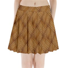 Wood Texture Background Oak Pleated Mini Skirt by Nexatart