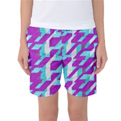 Fabric Textile Texture Purple Aqua Women s Basketball Shorts by Nexatart