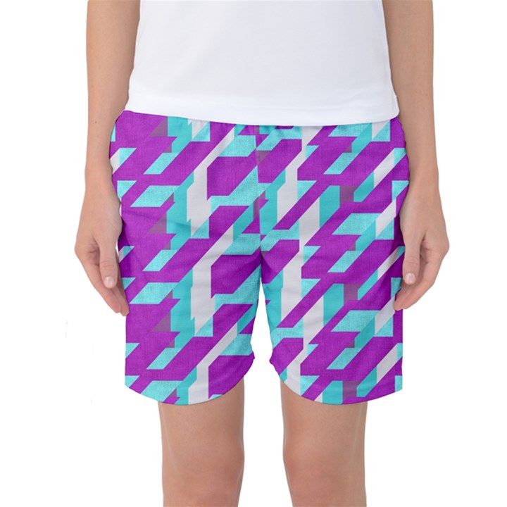 Fabric Textile Texture Purple Aqua Women s Basketball Shorts