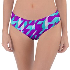 Fabric Textile Texture Purple Aqua Reversible Classic Bikini Bottoms by Nexatart