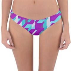 Fabric Textile Texture Purple Aqua Reversible Hipster Bikini Bottoms by Nexatart