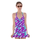 Fabric Textile Texture Purple Aqua Halter Dress Swimsuit  View1