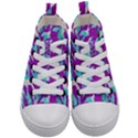 Fabric Textile Texture Purple Aqua Kid s Mid-Top Canvas Sneakers View1