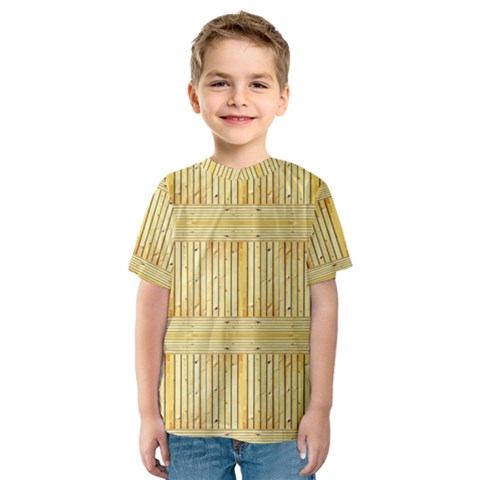 Wood Texture Grain Light Oak Kids  Sport Mesh Tee by Nexatart