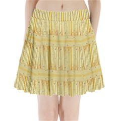 Wood Texture Grain Light Oak Pleated Mini Skirt by Nexatart