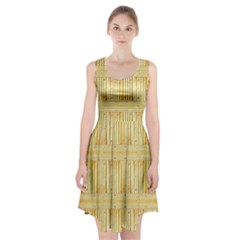 Wood Texture Grain Light Oak Racerback Midi Dress by Nexatart