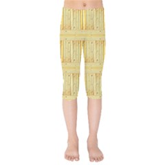 Wood Texture Grain Light Oak Kids  Capri Leggings  by Nexatart