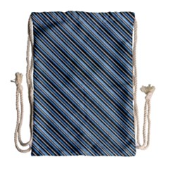 Diagonal Stripes Pinstripes Drawstring Bag (large) by Nexatart