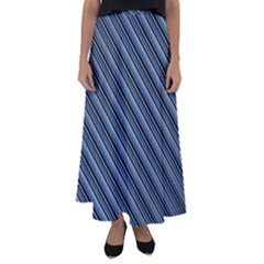 Diagonal Stripes Pinstripes Flared Maxi Skirt by Nexatart