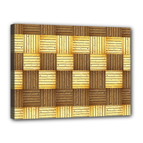 Wood Texture Grain Weave Dark Canvas 16  X 12  by Nexatart