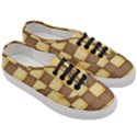 Wood Texture Grain Weave Dark Women s Classic Low Top Sneakers View3