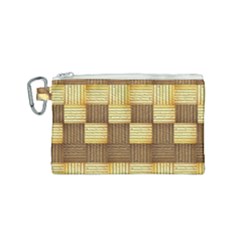 Wood Texture Grain Weave Dark Canvas Cosmetic Bag (small) by Nexatart