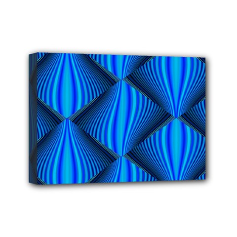 Abstract Waves Motion Psychedelic Mini Canvas 7  X 5  by Nexatart