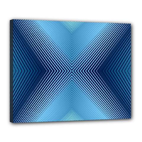 Converging Lines Blue Shades Glow Canvas 20  X 16  by Nexatart