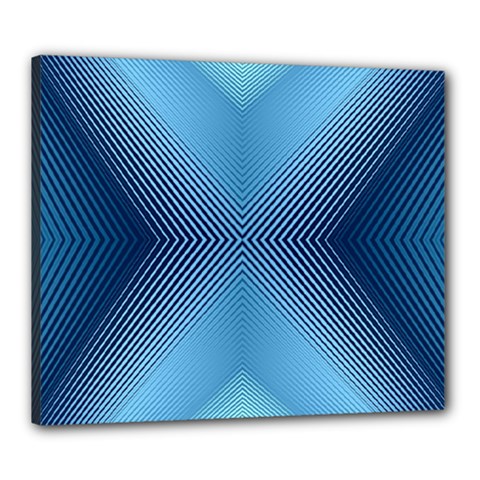 Converging Lines Blue Shades Glow Canvas 24  X 20  by Nexatart