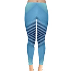 Converging Lines Blue Shades Glow Leggings  by Nexatart