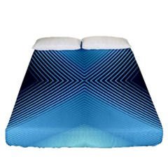 Converging Lines Blue Shades Glow Fitted Sheet (queen Size) by Nexatart