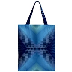 Converging Lines Blue Shades Glow Zipper Classic Tote Bag by Nexatart