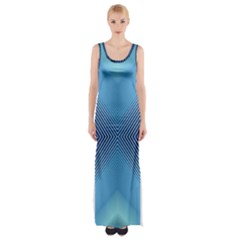 Converging Lines Blue Shades Glow Maxi Thigh Split Dress by Nexatart