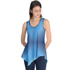 Converging Lines Blue Shades Glow Sleeveless Tunic by Nexatart