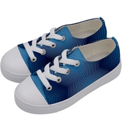 Converging Lines Blue Shades Glow Kids  Low Top Canvas Sneakers by Nexatart