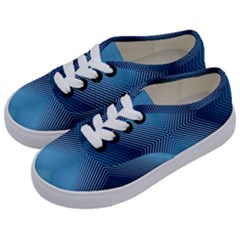 Converging Lines Blue Shades Glow Kids  Classic Low Top Sneakers by Nexatart