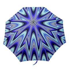 Waves Wavy Blue Pale Cobalt Navy Folding Umbrellas by Nexatart