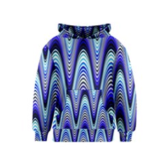 Waves Wavy Blue Pale Cobalt Navy Kids  Pullover Hoodie