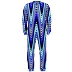 Waves Wavy Blue Pale Cobalt Navy Onepiece Jumpsuit (men)  by Nexatart