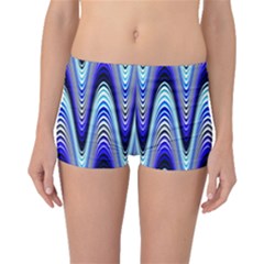 Waves Wavy Blue Pale Cobalt Navy Boyleg Bikini Bottoms by Nexatart