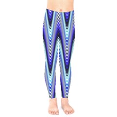 Waves Wavy Blue Pale Cobalt Navy Kids  Legging by Nexatart