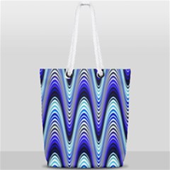 Waves Wavy Blue Pale Cobalt Navy Full Print Rope Handle Tote (small) by Nexatart