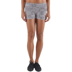 Texture Wood Grain Grey Gray Yoga Shorts by Nexatart