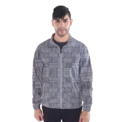 Texture Wood Grain Grey Gray Wind Breaker (men) by Nexatart