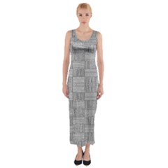 Texture Wood Grain Grey Gray Fitted Maxi Dress by Nexatart