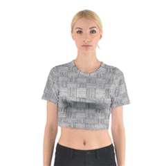 Texture Wood Grain Grey Gray Cotton Crop Top by Nexatart