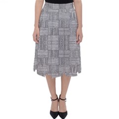 Texture Wood Grain Grey Gray Folding Skater Skirt by Nexatart