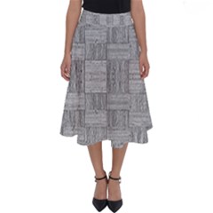 Texture Wood Grain Grey Gray Perfect Length Midi Skirt by Nexatart