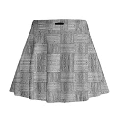 Texture Wood Grain Grey Gray Mini Flare Skirt by Nexatart