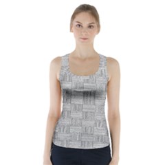 Texture Wood Grain Grey Gray Racer Back Sports Top by Nexatart