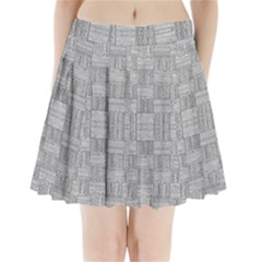 Texture Wood Grain Grey Gray Pleated Mini Skirt by Nexatart