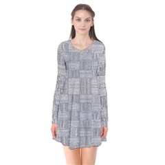 Texture Wood Grain Grey Gray Flare Dress by Nexatart