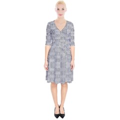 Texture Wood Grain Grey Gray Wrap Up Cocktail Dress by Nexatart