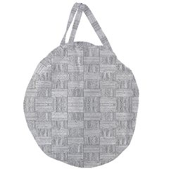 Texture Wood Grain Grey Gray Giant Round Zipper Tote by Nexatart