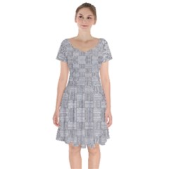 Texture Wood Grain Grey Gray Short Sleeve Bardot Dress by Nexatart