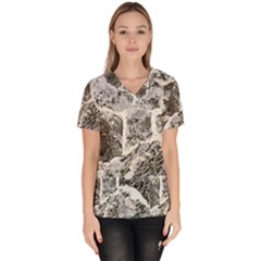 Coquina Shell Limestone Rocks Scrub Top by Nexatart