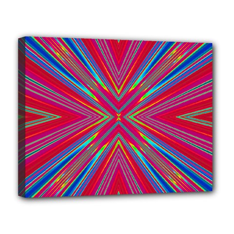 Burst Radiate Glow Vivid Colorful Canvas 14  X 11  by Nexatart