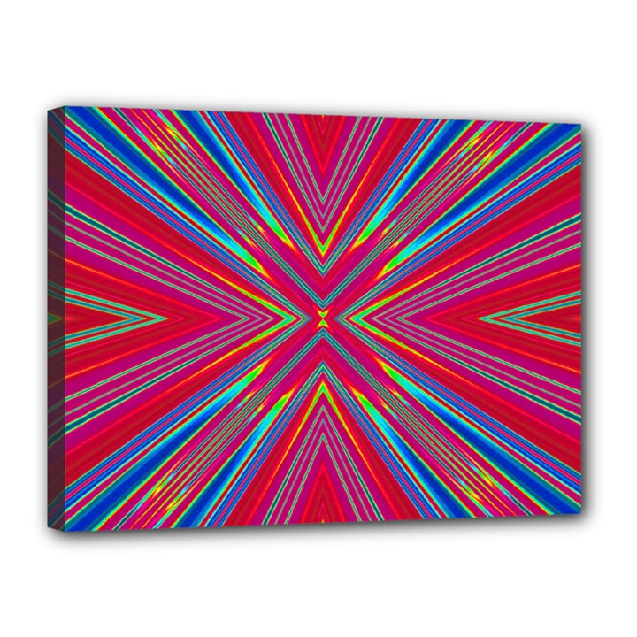 Burst Radiate Glow Vivid Colorful Canvas 16  x 12 